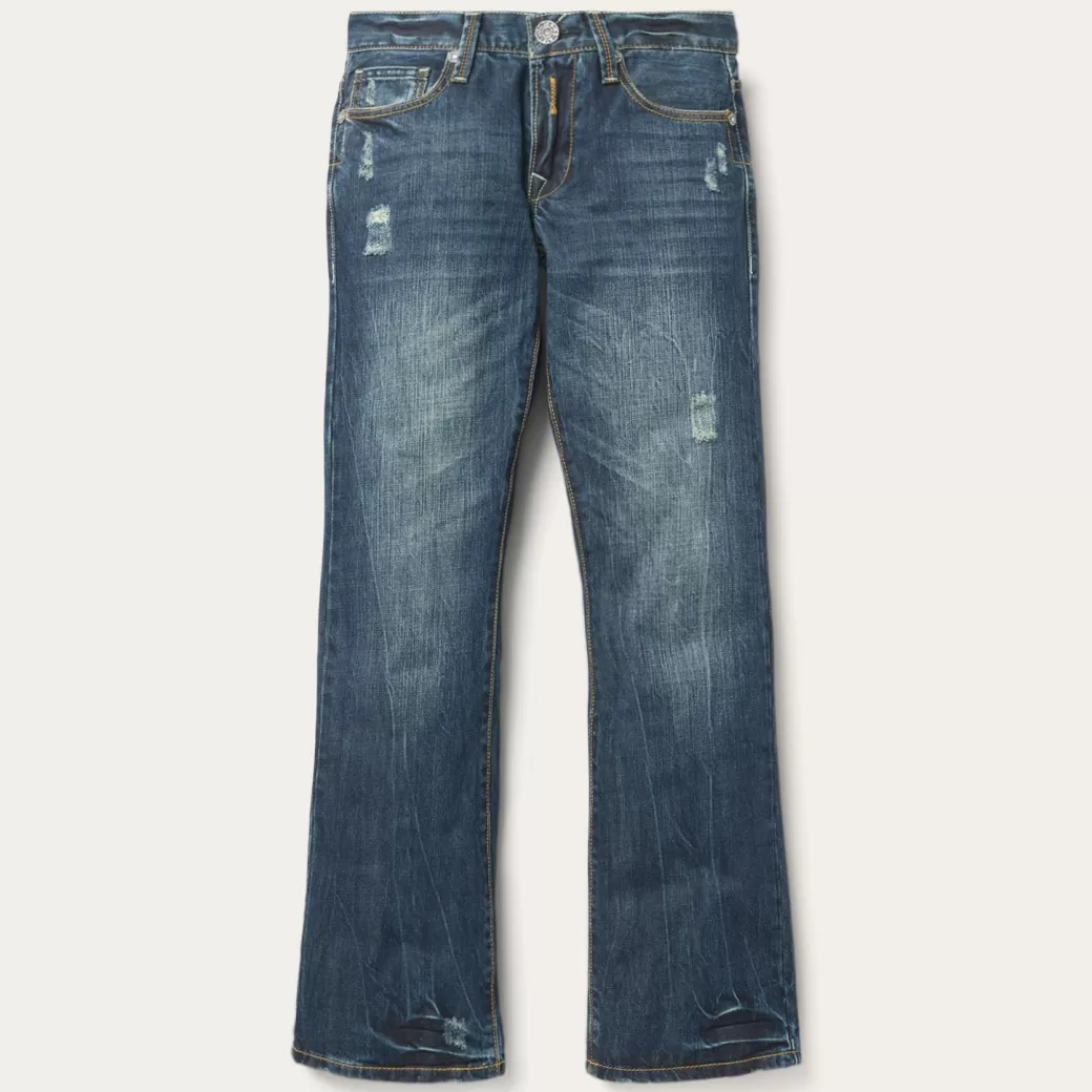 1014 Fit Destructed Dark Wash Jeans | Stetson Store