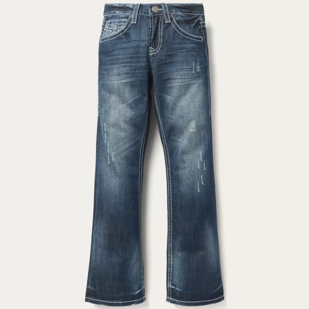 1014 Fit Destructed Medium Wash Jeans | Stetson Cheap