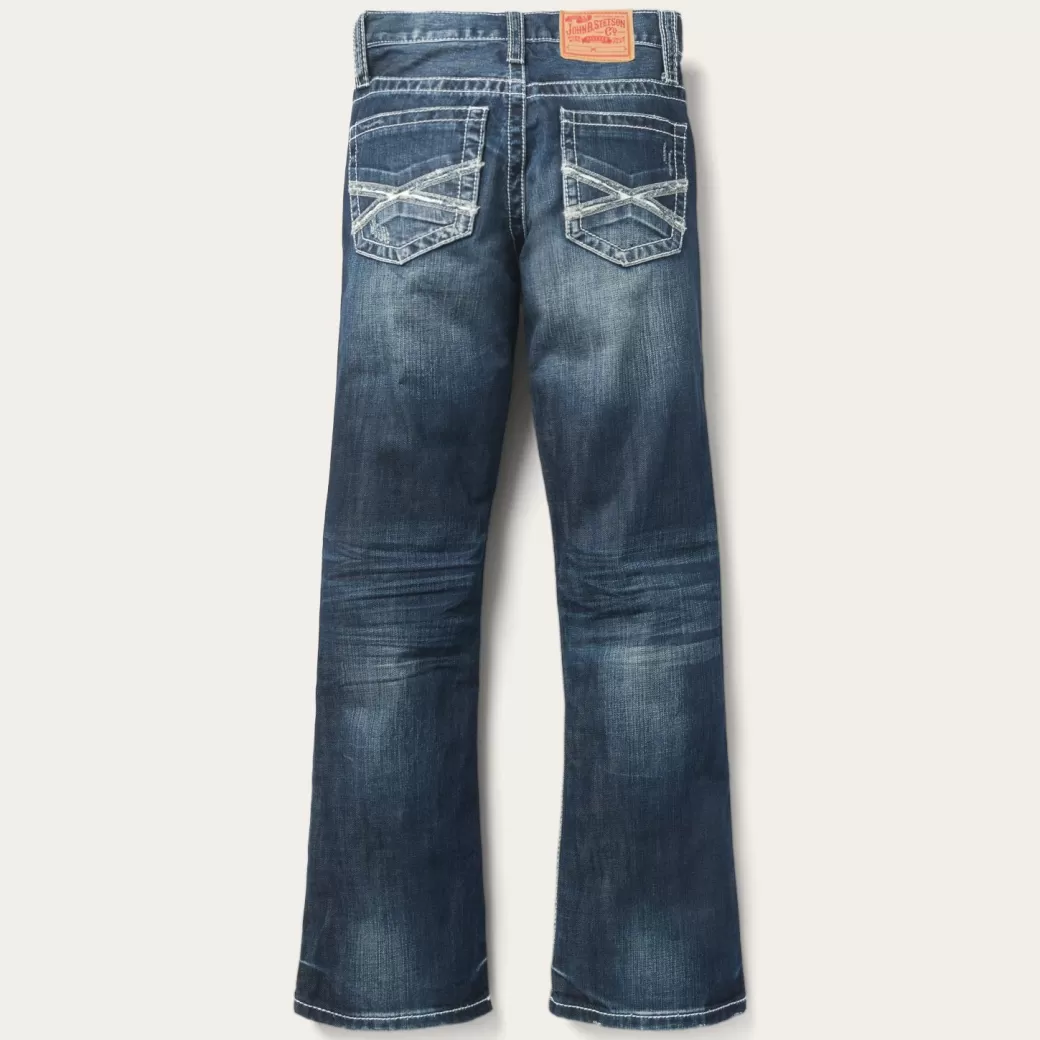 1014 Fit Destructed Medium Wash Jeans | Stetson Cheap