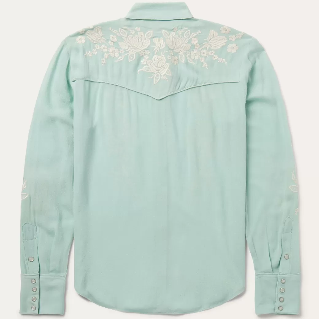 Aqua Rayon Crepe Western Blouse | Stetson Fashion