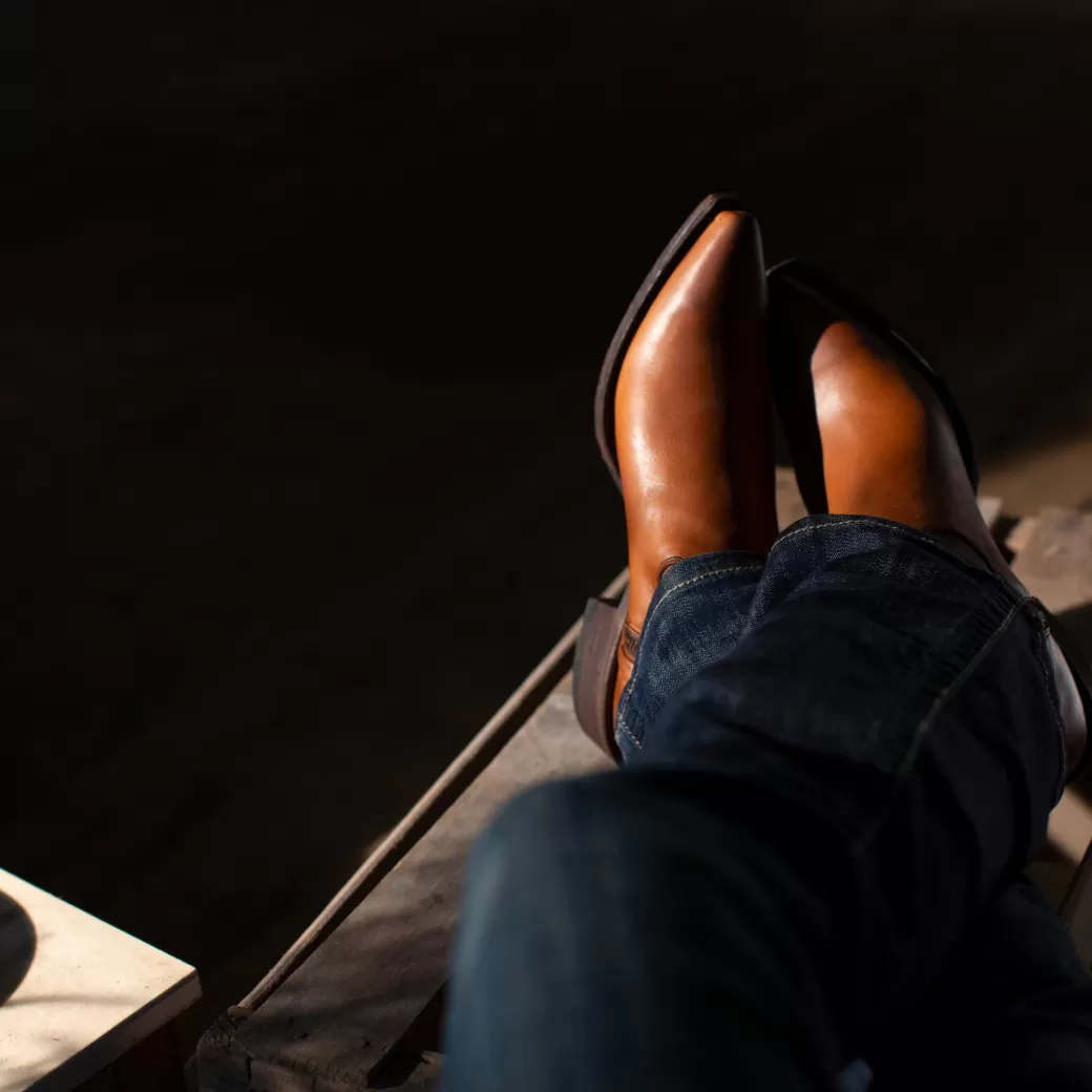 Austin Burnished Leather Snip Toe Boot | Stetson Cheap