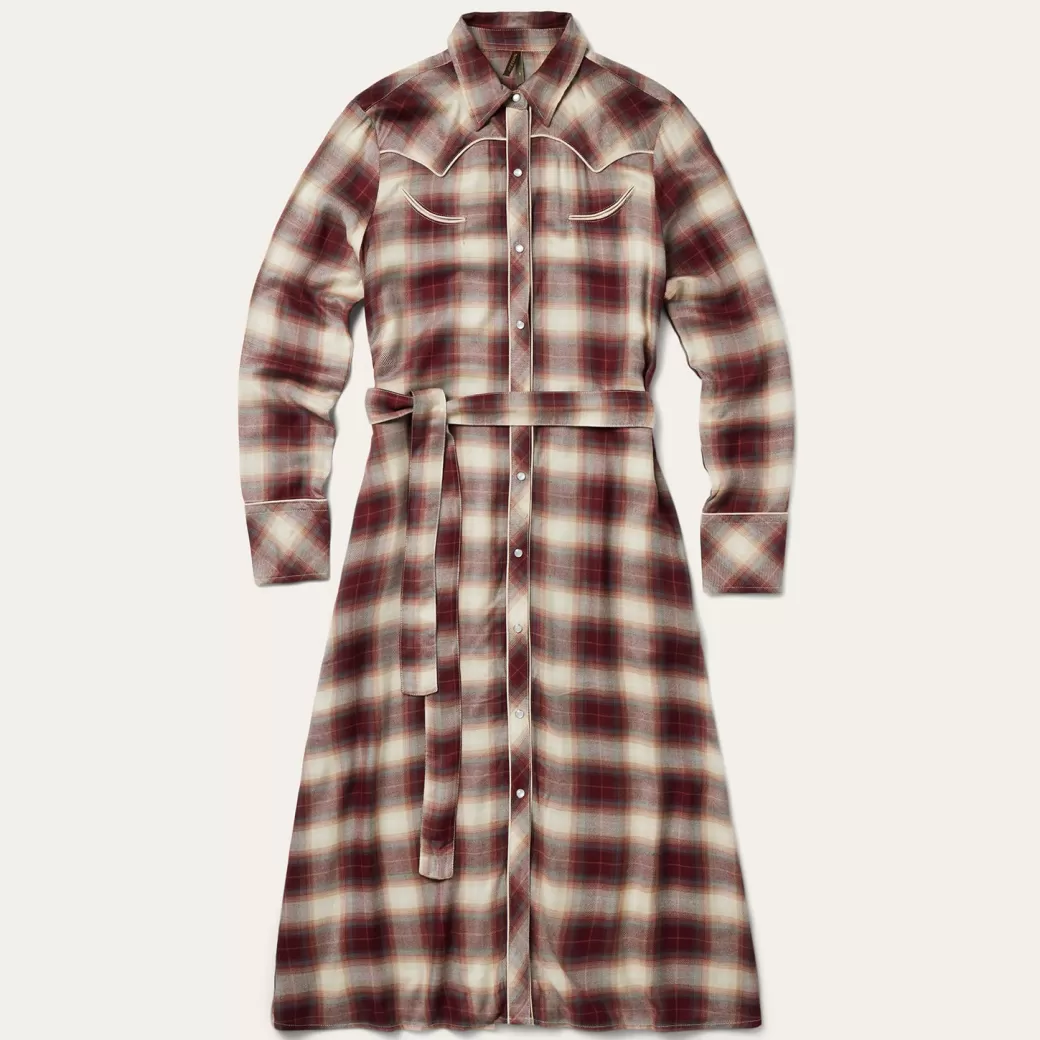 Black Cherry Plaid Shirt Dress | Stetson Sale