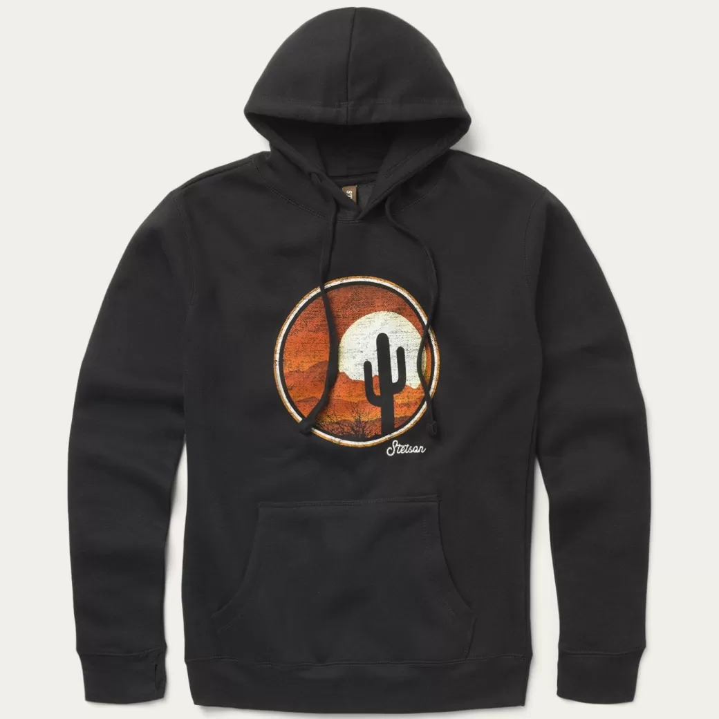 Desert Scene Fleece Knit Hooded Sweatshirt | Stetson Hot