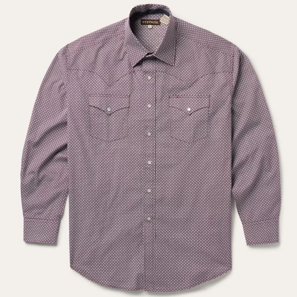 Four Point Geo Print Western Shirt | Stetson Best Sale