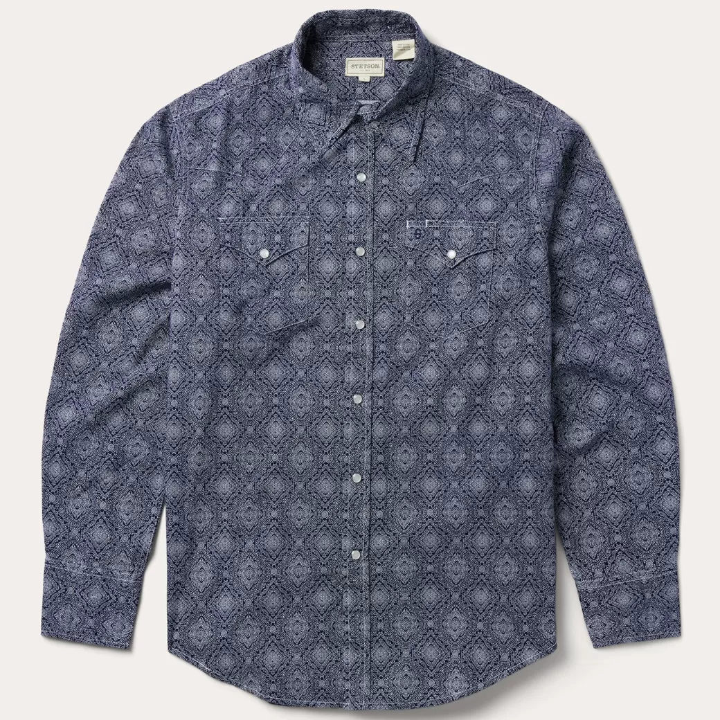 Medallion Print Western Shirt | Stetson Flash Sale