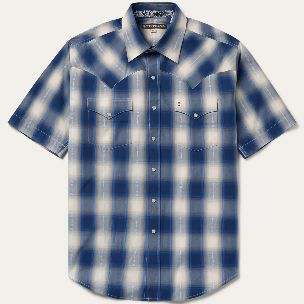 Ombre Plaid Short Sleeve Western Shirt | Stetson Best