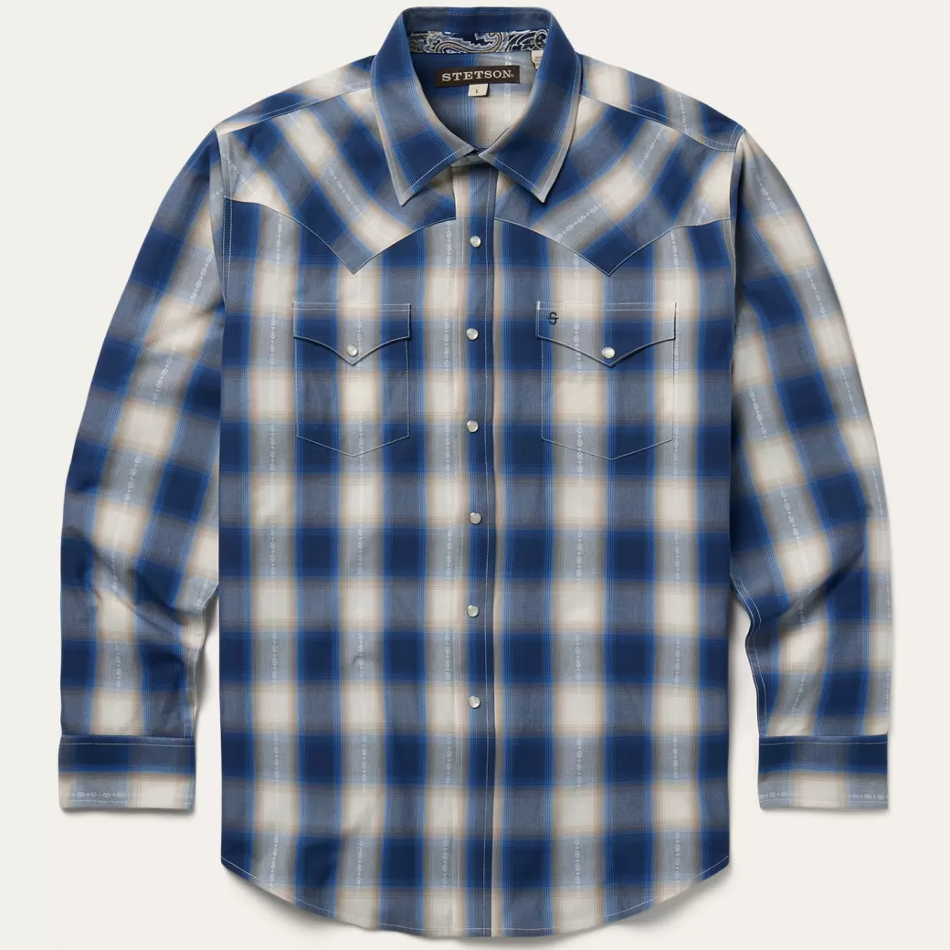 Ombre Plaid Western Shirt | Stetson Discount