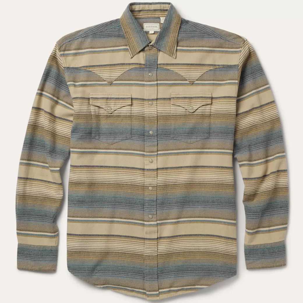 Stripe Flannel Western Shirt | Stetson Discount