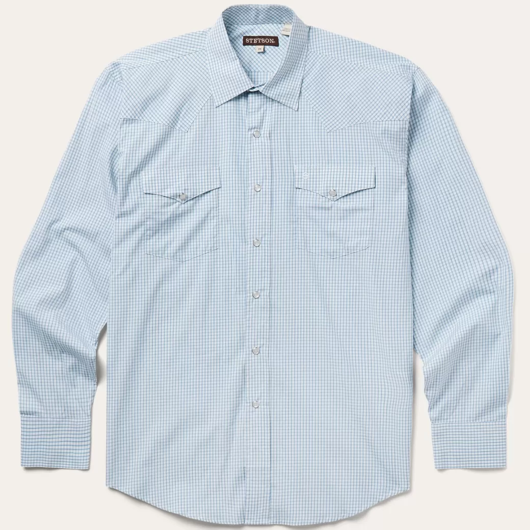 Two Stripe Check Western Shirt | Stetson Discount