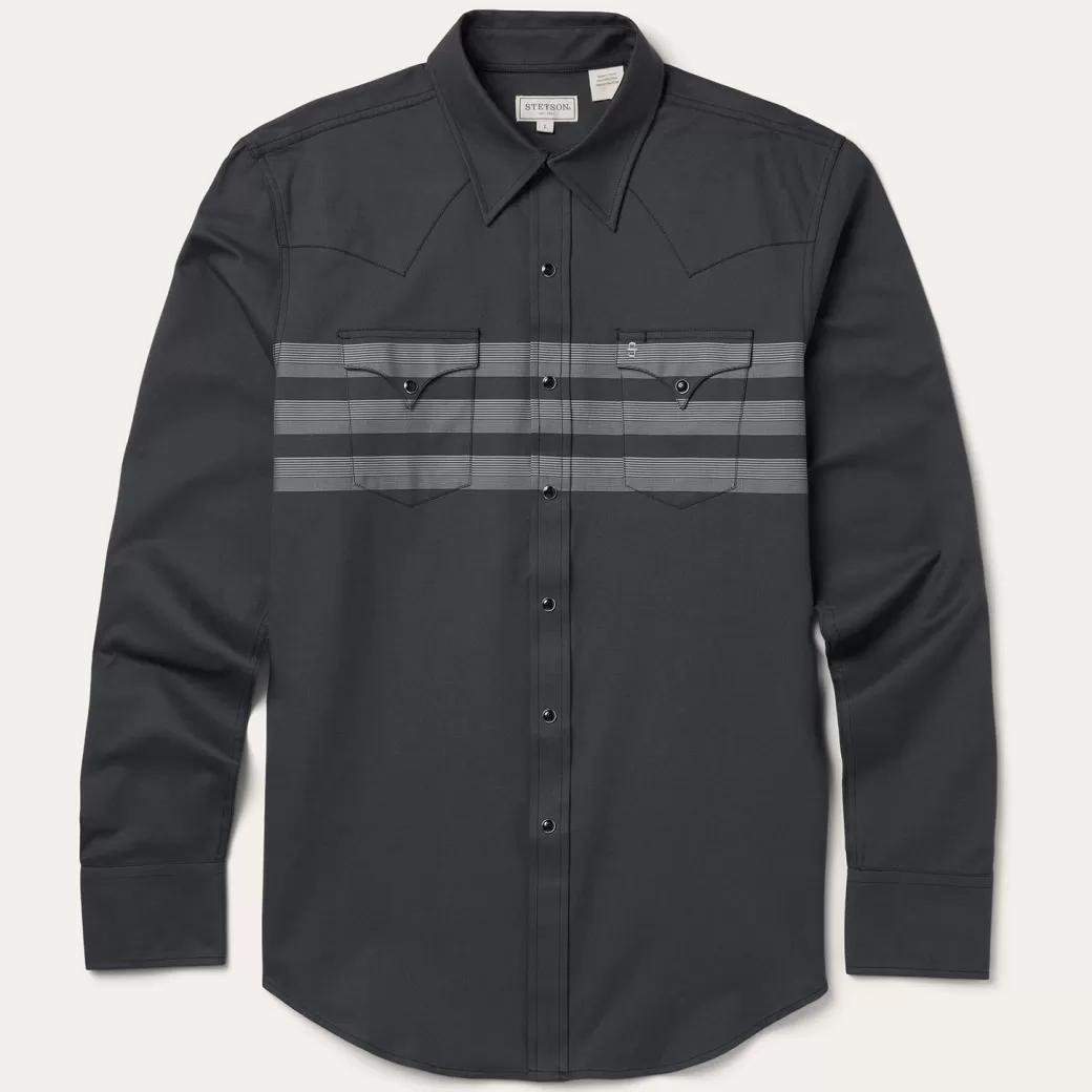 Border Stripe Twill Western Shirt | Stetson New