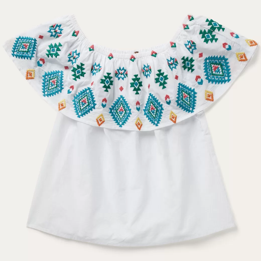 Bright Schiffli Embroidered Cotton Lawn Top | Stetson Best