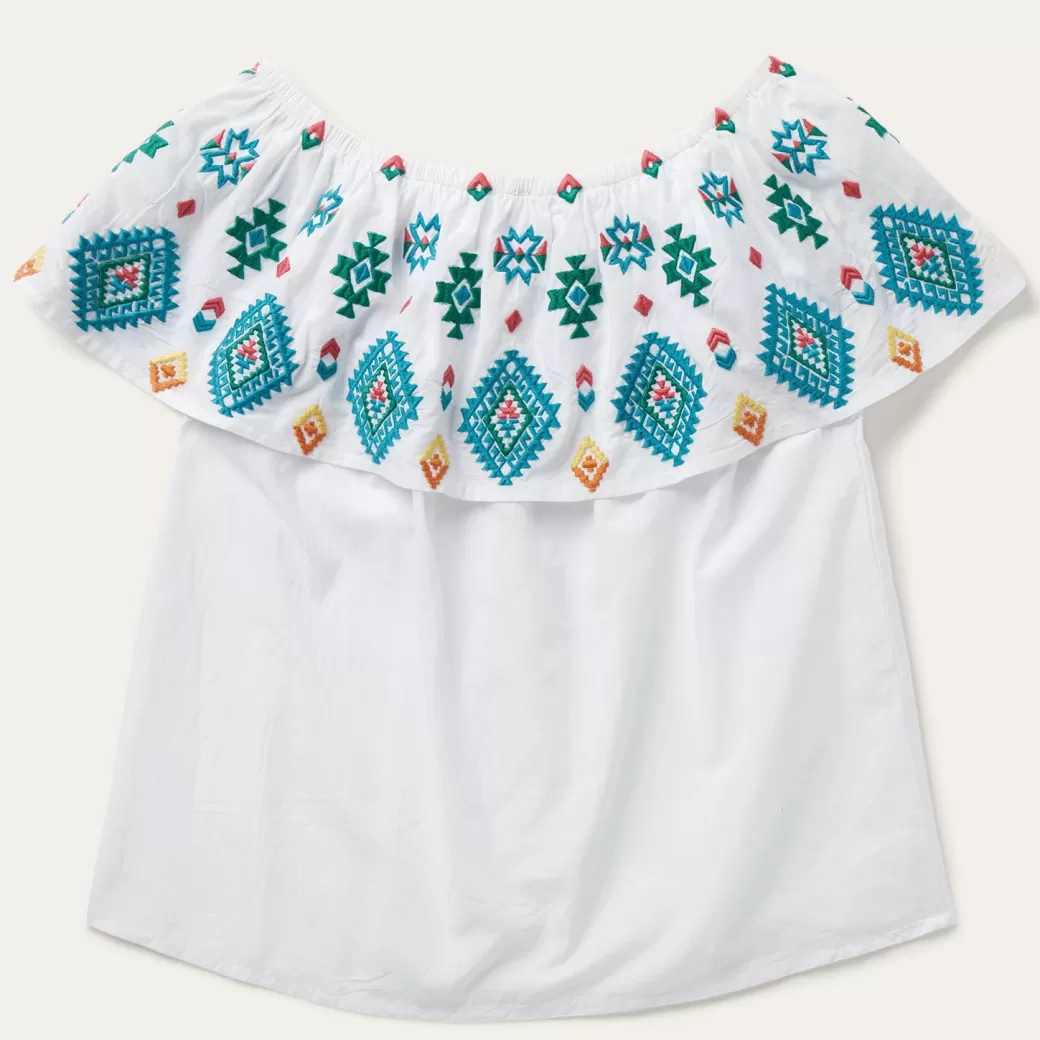 Bright Schiffli Embroidered Cotton Lawn Top | Stetson Best