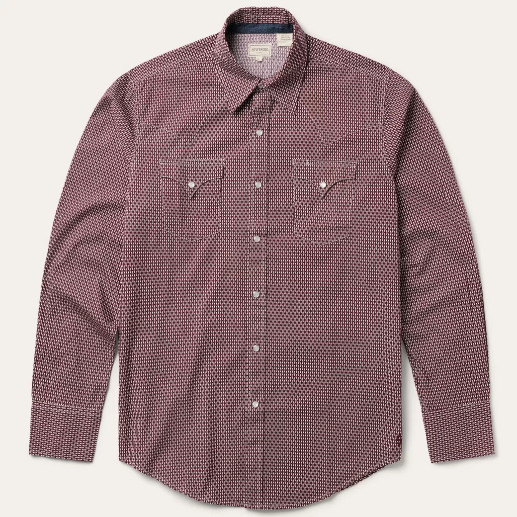 Broken Diamond Print Western Shirt | Stetson Flash Sale