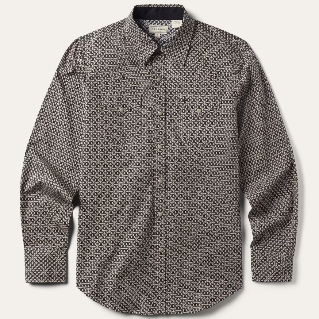 Diamond Print Western Shirt | Stetson Discount