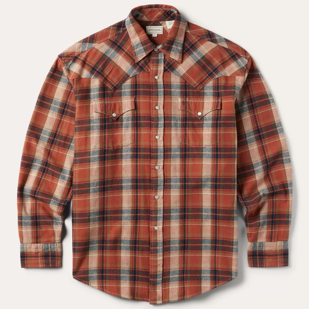 Brushed Twill Plaid Shirt | Stetson Best Sale