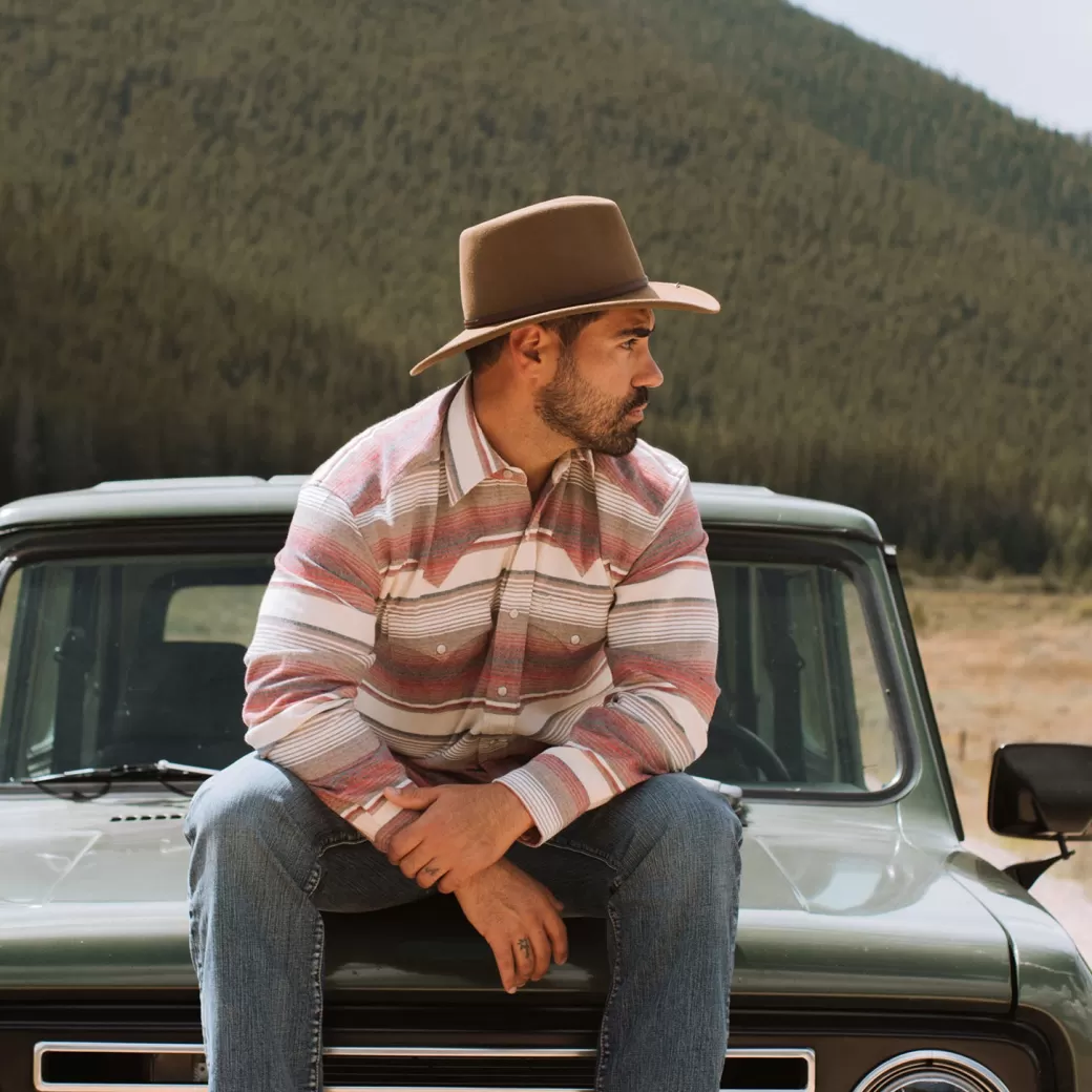 Brushed Twill Striped Shirt | Stetson Cheap