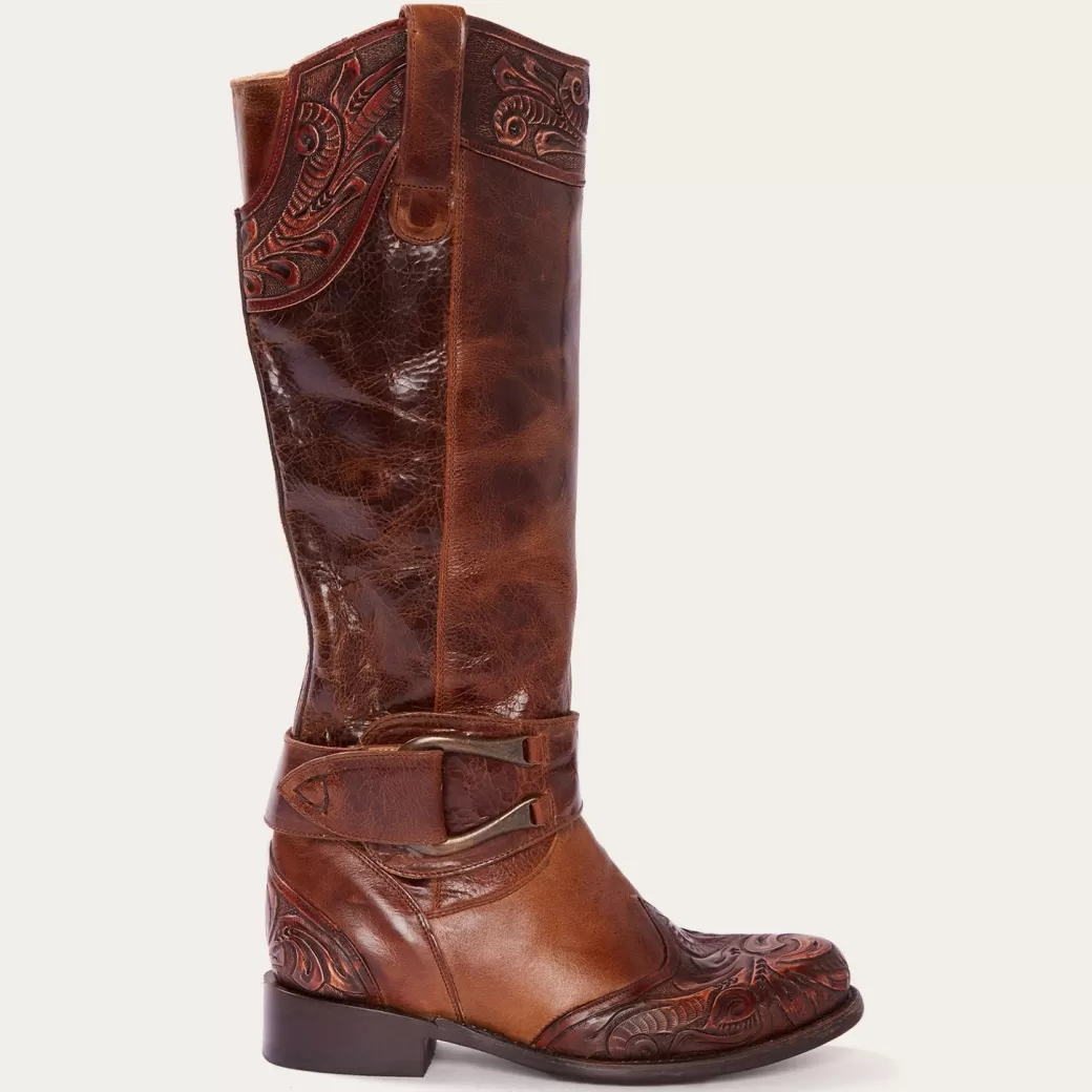 Burnished Cognac Paisley Side Zip Cowboy Boot | Stetson Discount