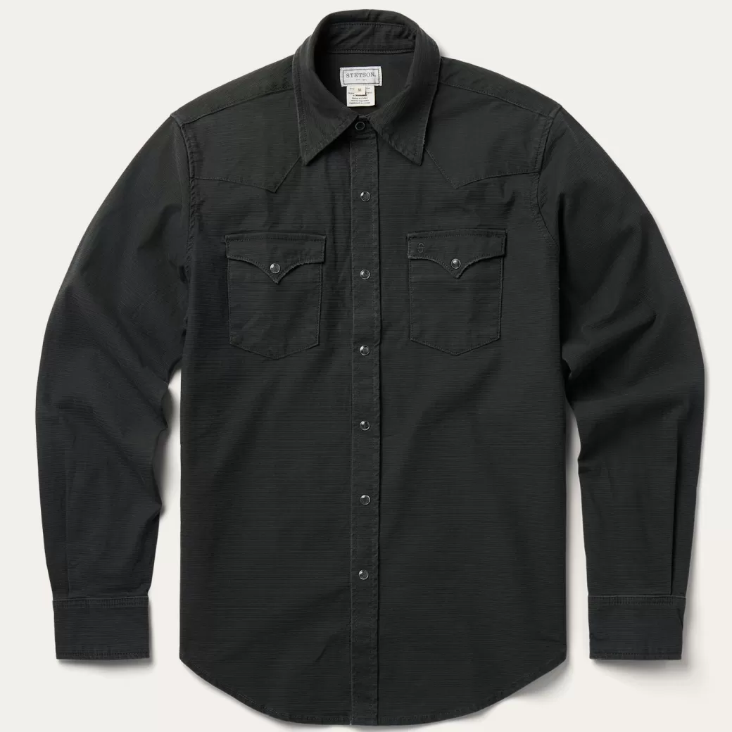 Charcoal Corded Denim Shirt | Stetson Discount