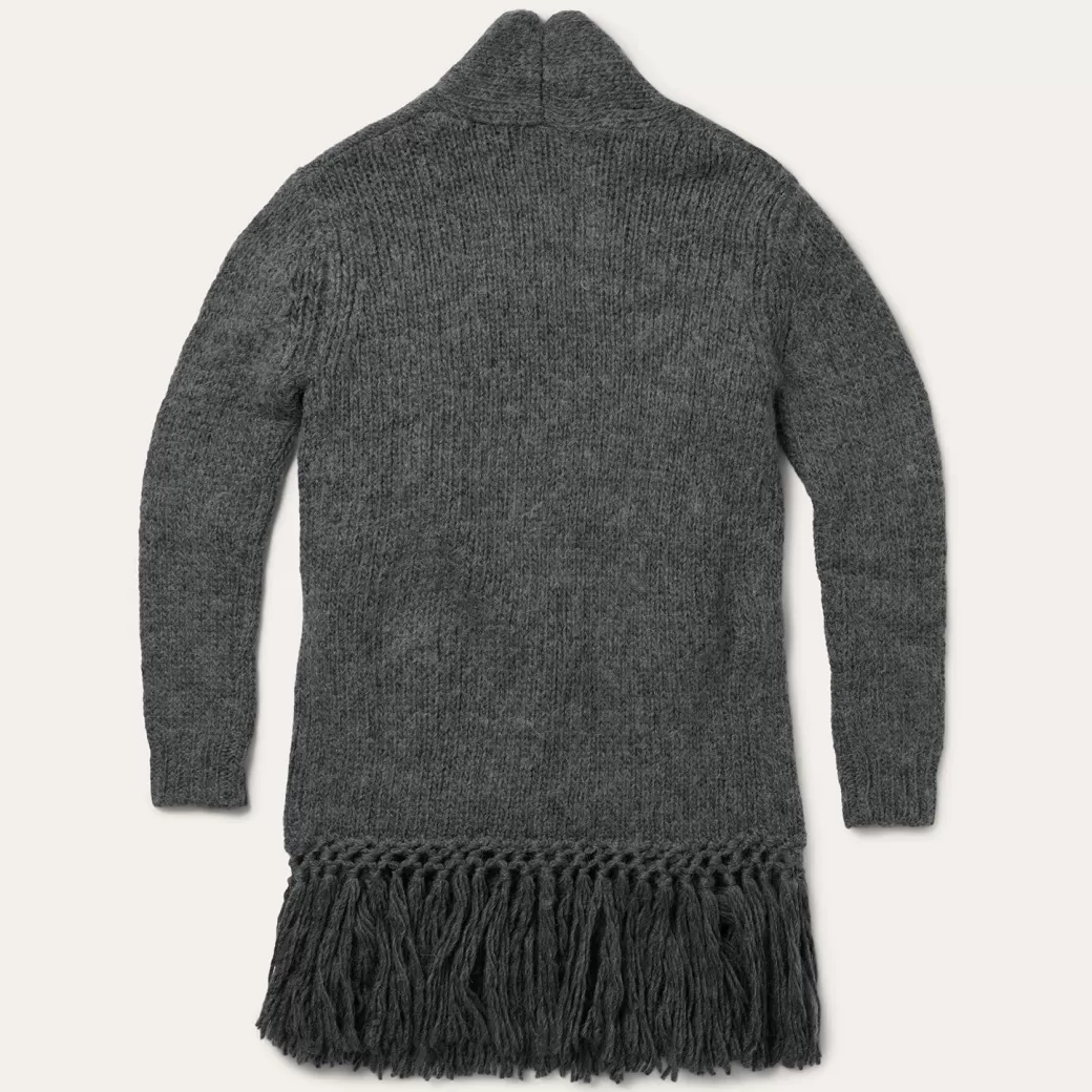 Charcoal Fringed Cardigan | Stetson Hot