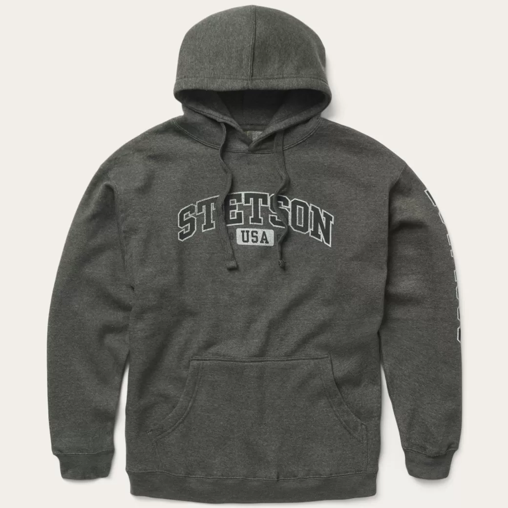 Charcoal Heather Fleece Hooded Sweatshirt | Stetson Cheap