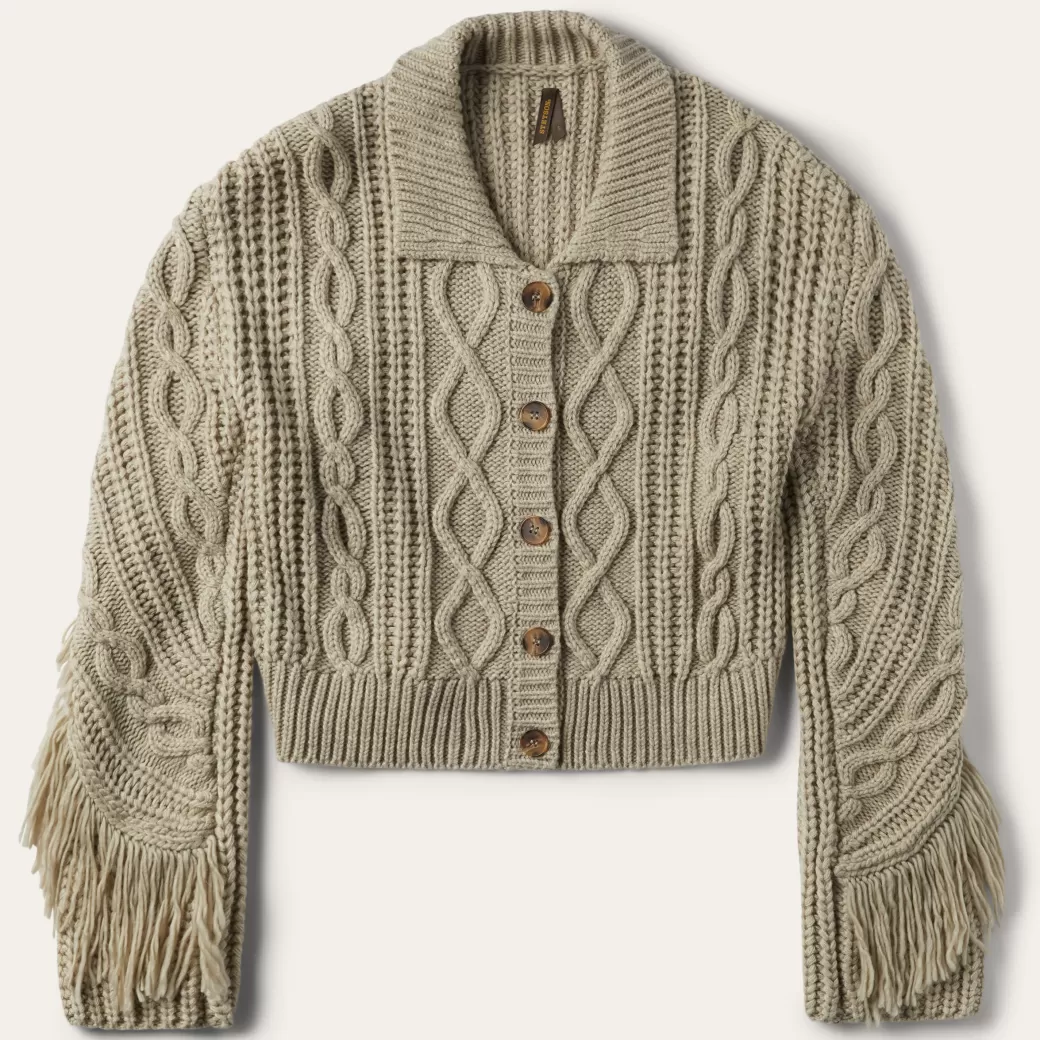 Cream Fringed Cardigan | Stetson Cheap