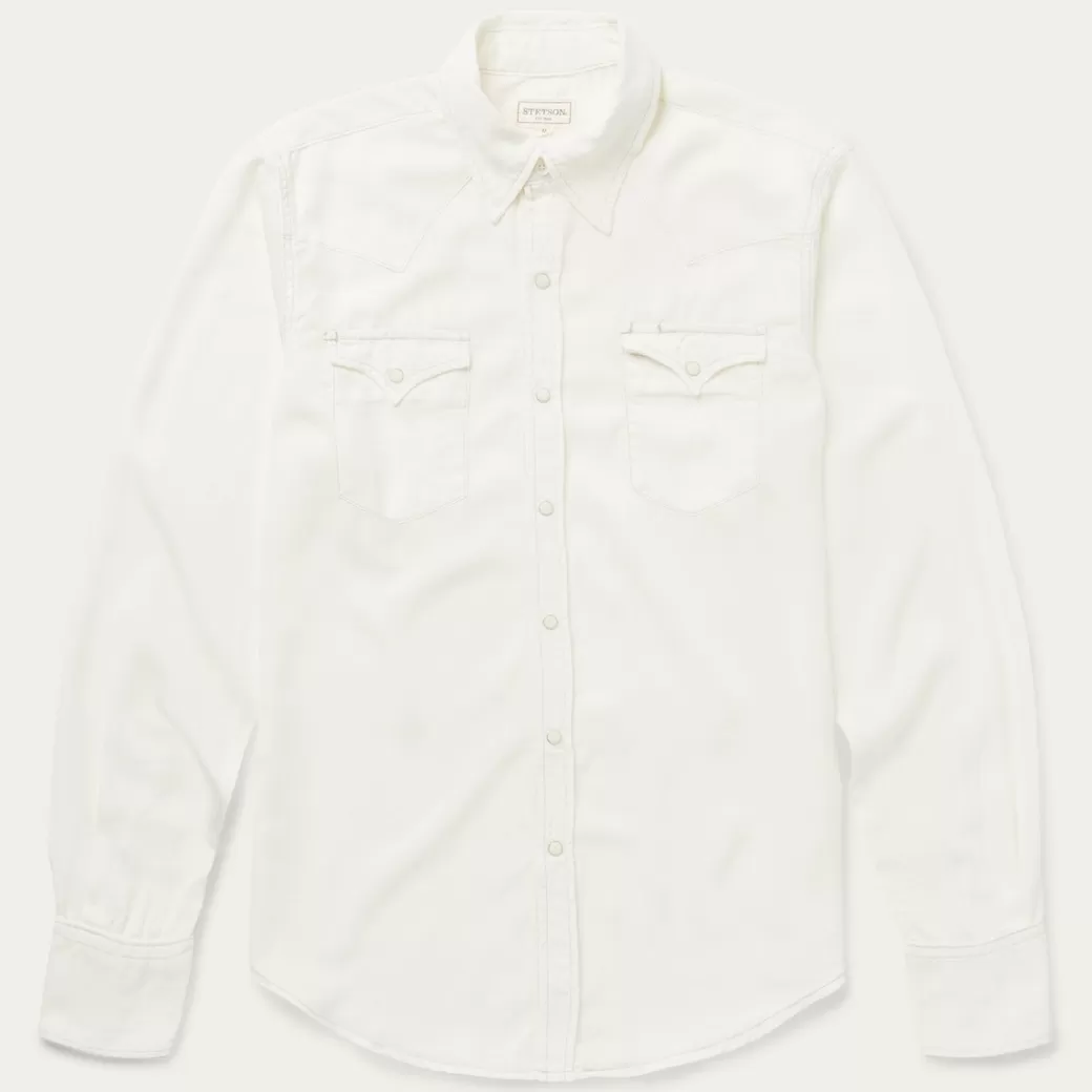 Cream Tencel Twill Shirt | Stetson Shop