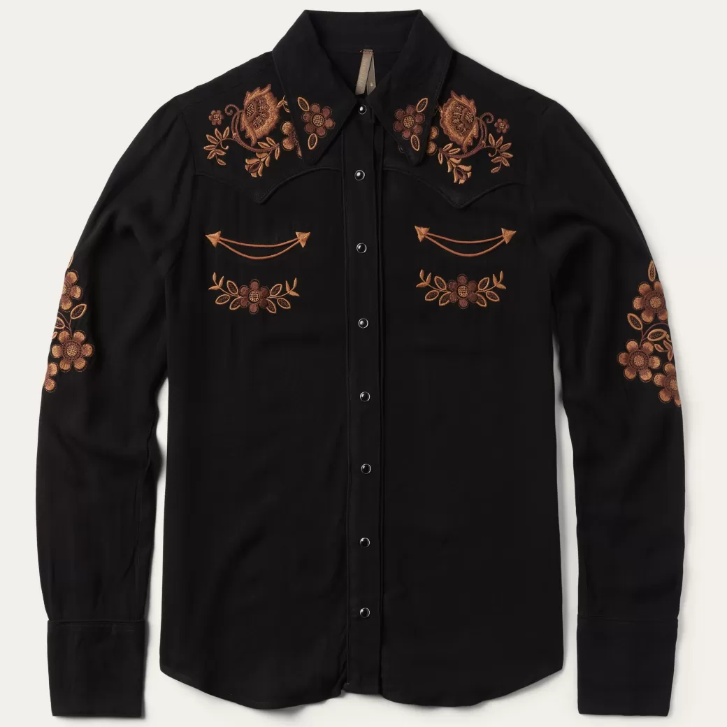 Crepe Western Blouse | Stetson Outlet