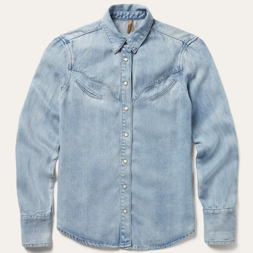 Curved Yoke Western Denim Top | Stetson Sale