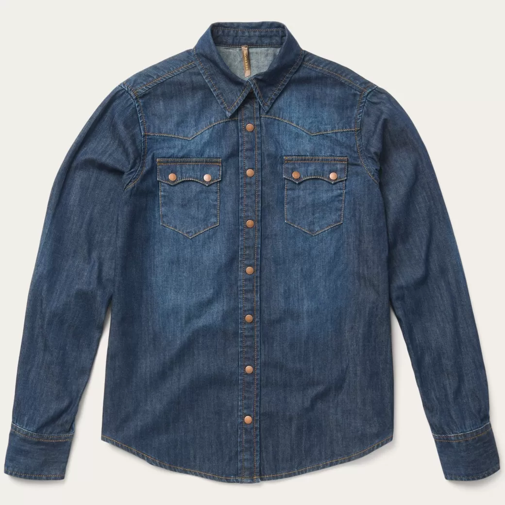 Dark Denim Snap Front Shirt | Stetson Store