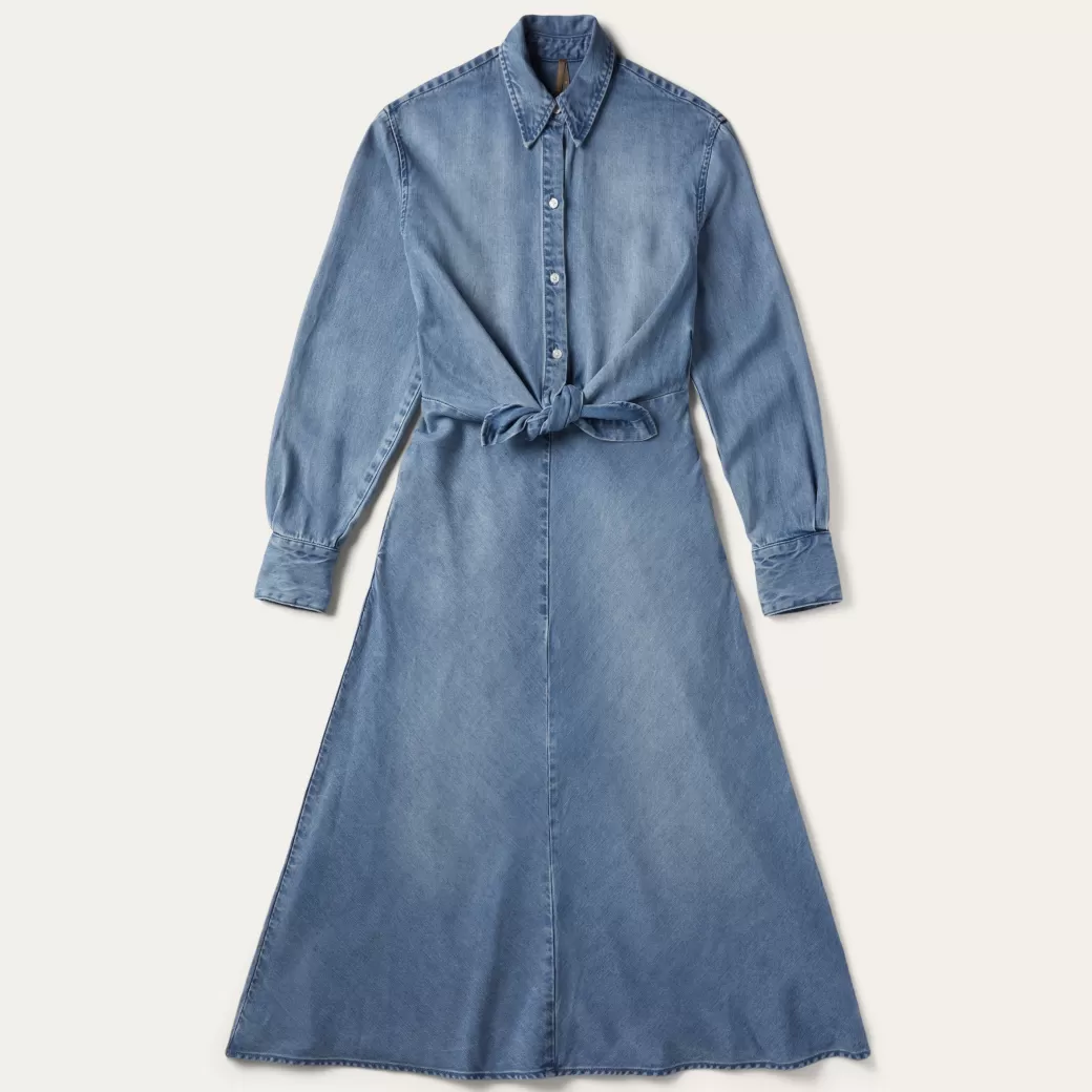 Denim Tencel Tie-Front Dress | Stetson Online