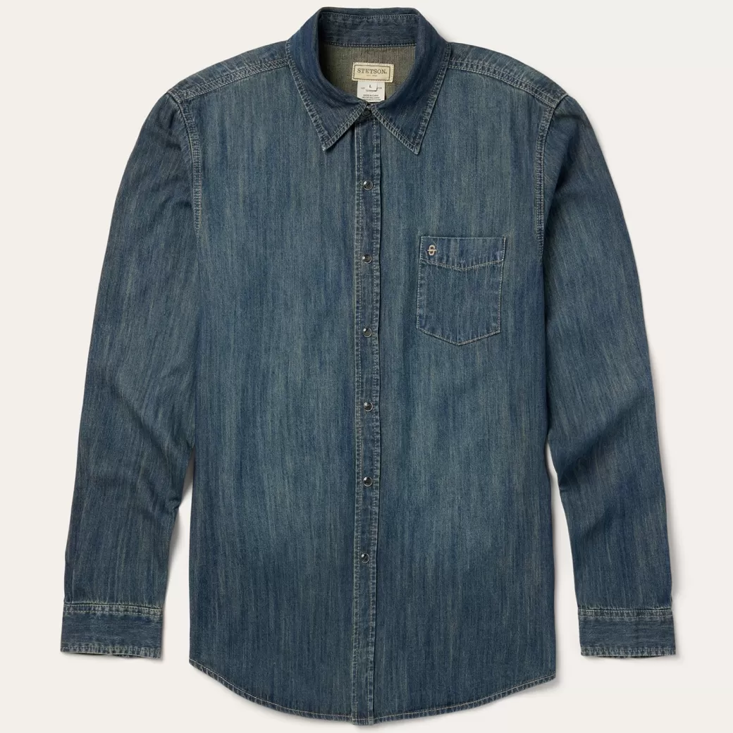 Dirty Denim Western Shirt | Stetson Outlet