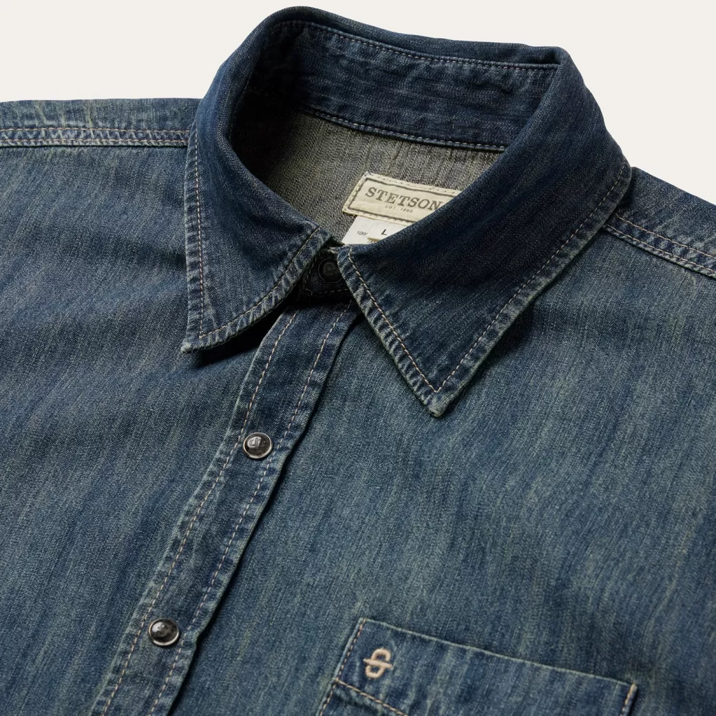 Dirty Denim Western Shirt | Stetson Outlet