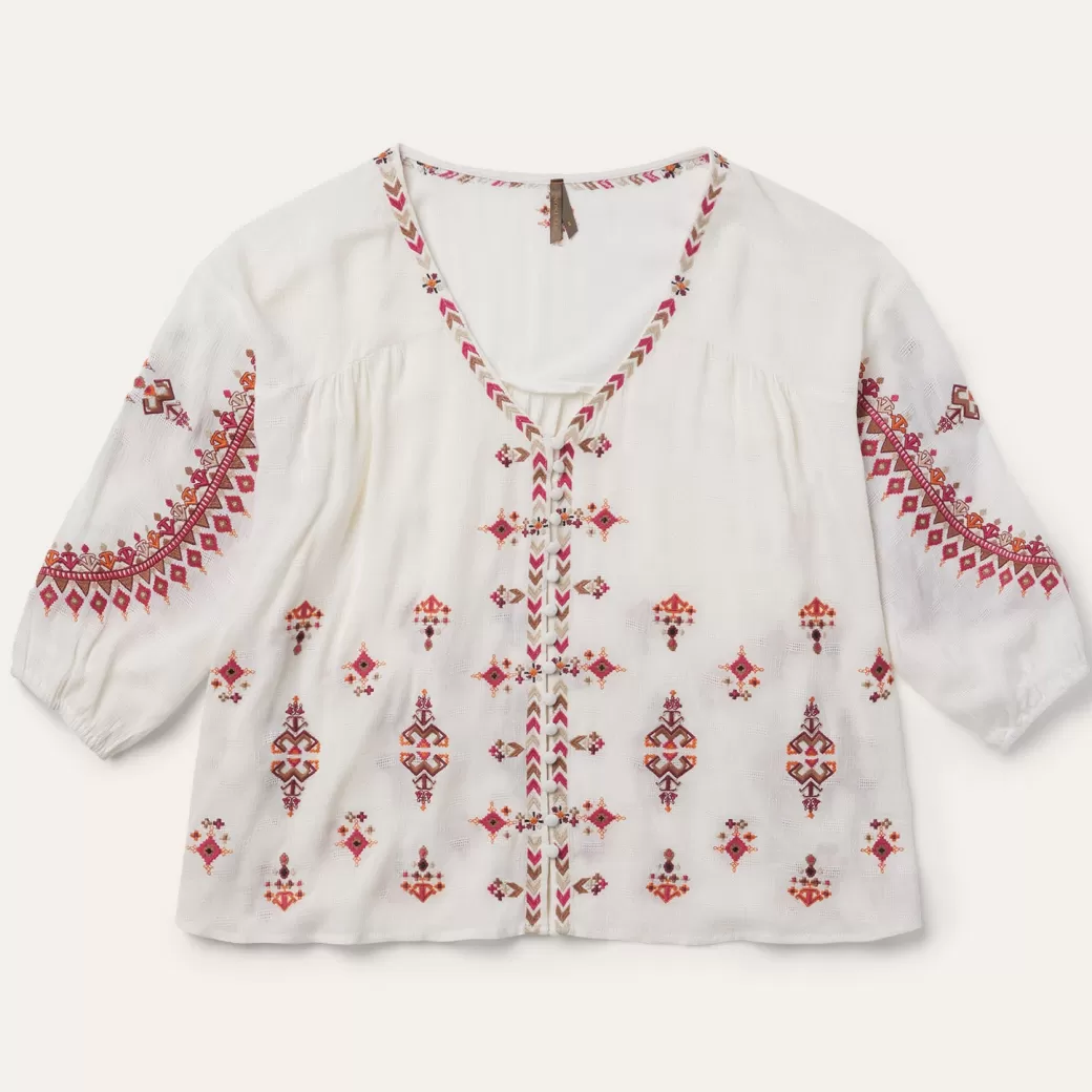 Dobby Peasant Blouse | Stetson New