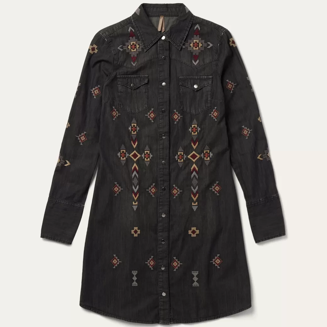 Embroidered Denim Shirt Dress | Stetson Clearance