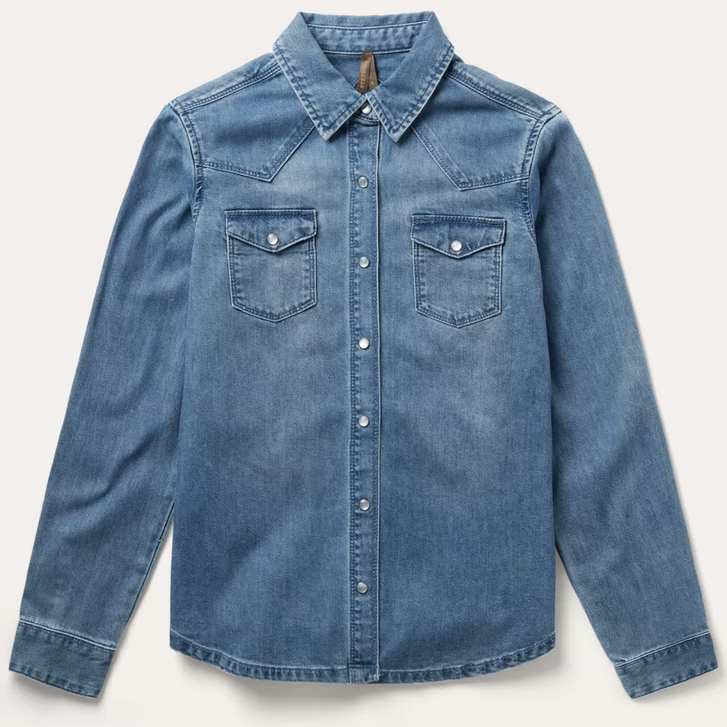 Embroidered Boyfriend Fit Denim Shirt | Stetson Best