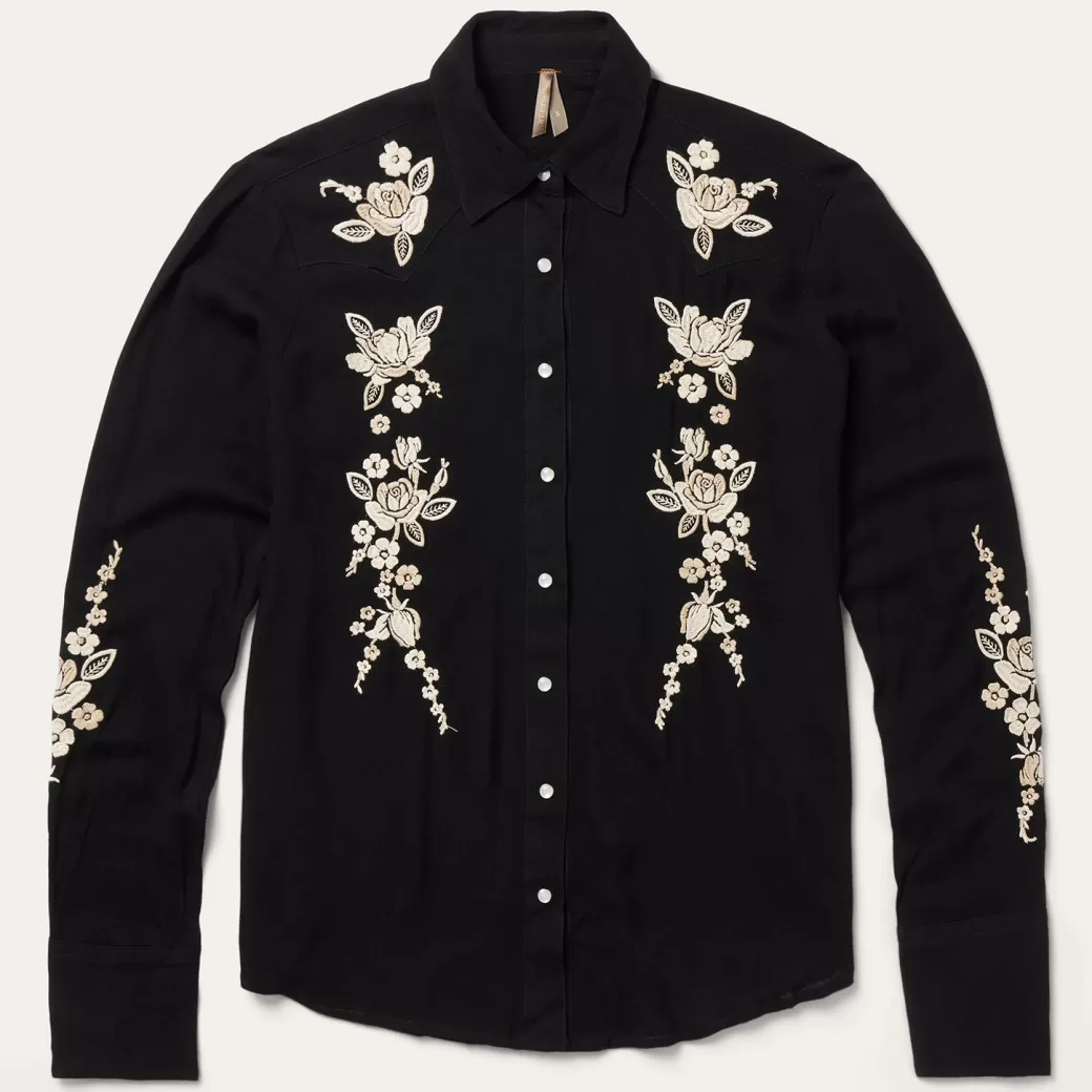 Embroidered Crepe Western Shirt | Stetson Flash Sale