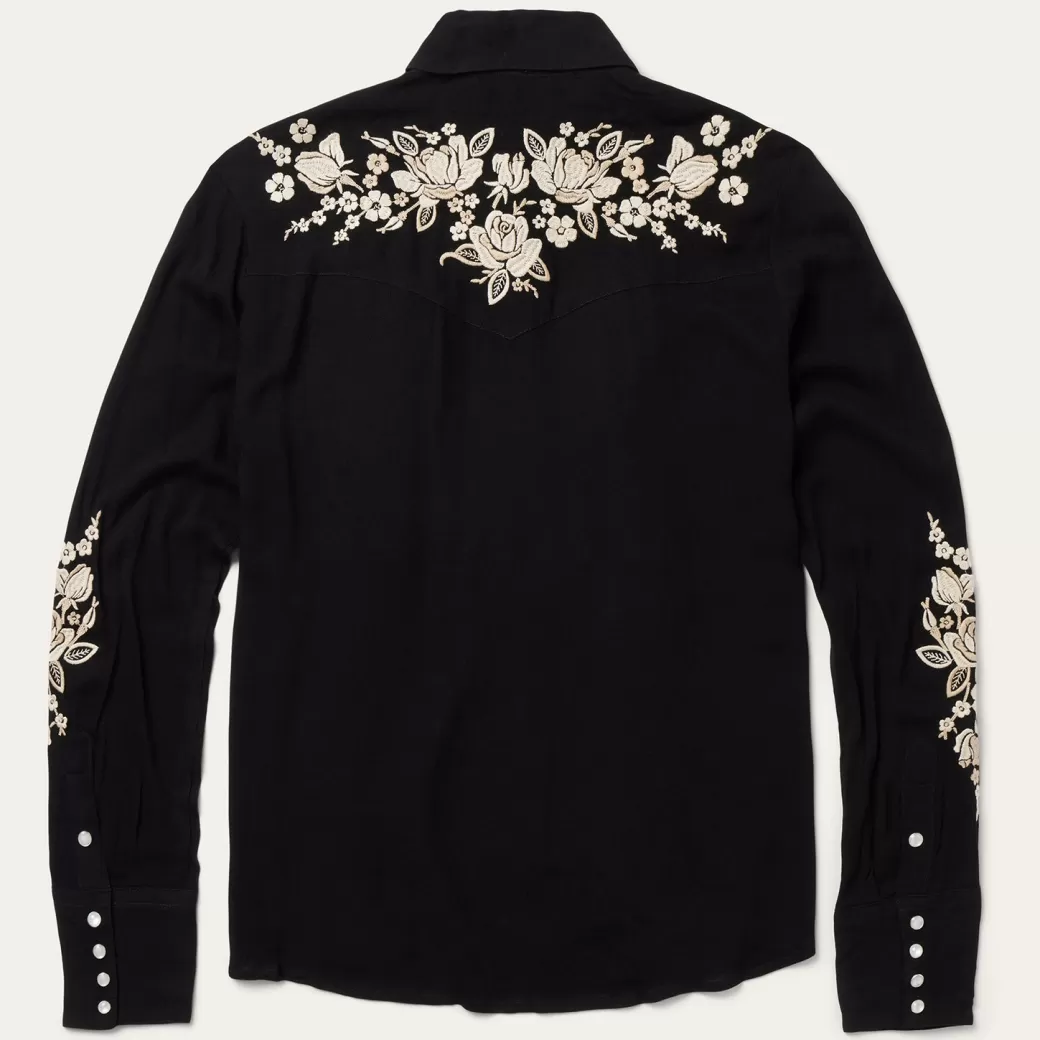 Embroidered Crepe Western Shirt | Stetson Flash Sale