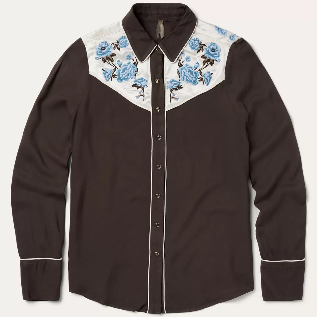 Embroidered Rayon Western Shirt | Stetson Cheap