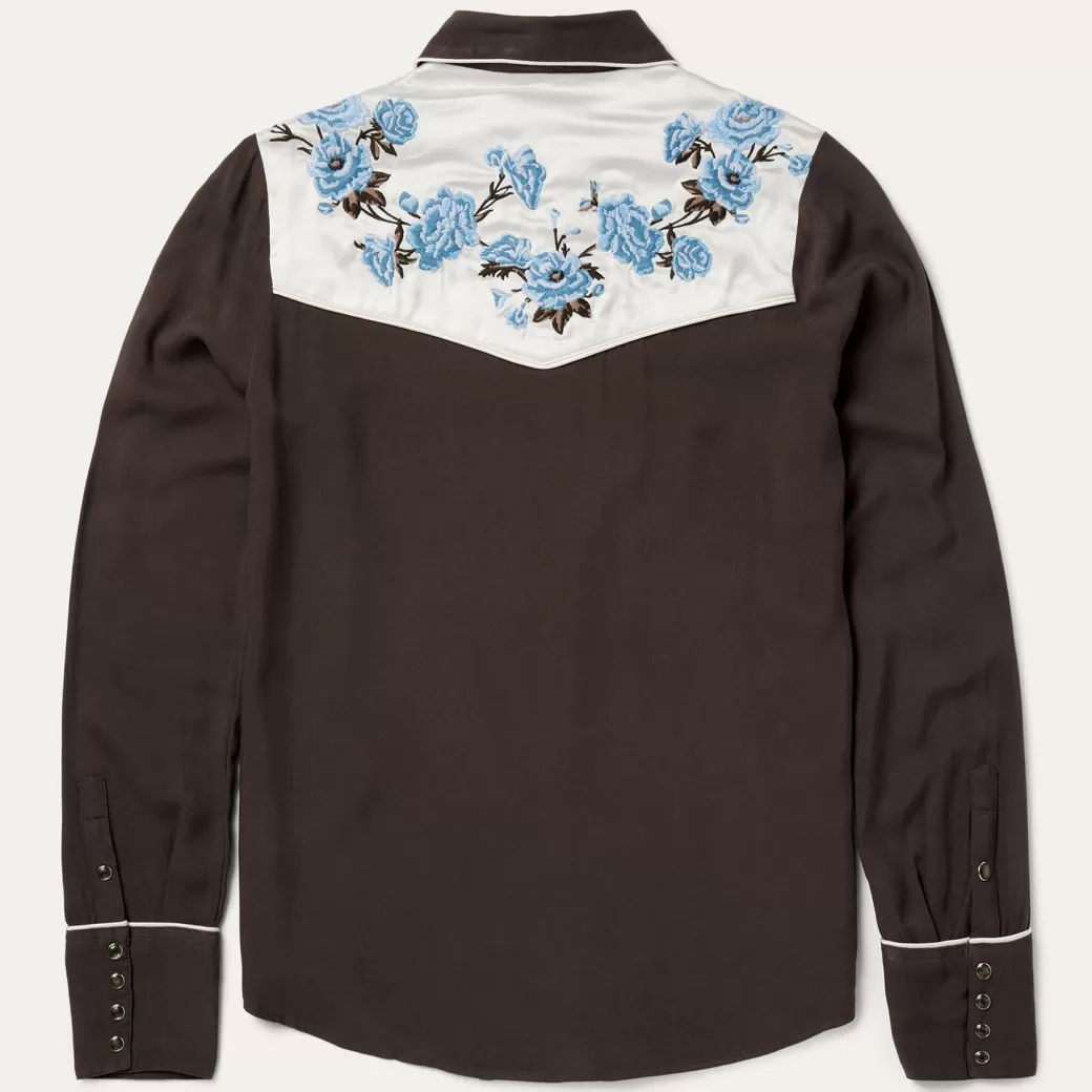 Embroidered Rayon Western Shirt | Stetson Cheap