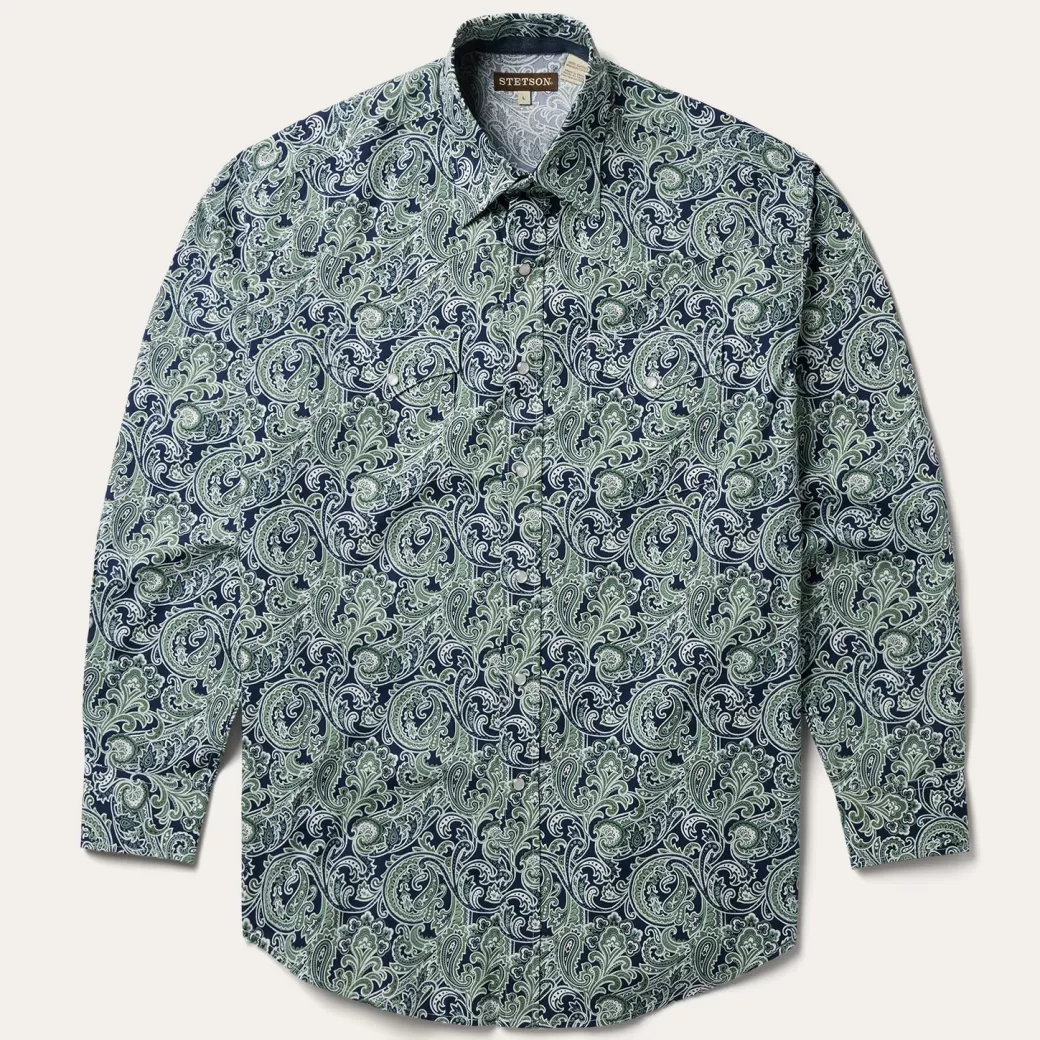 Greenspring Paisley Print Western Shirt | Stetson New