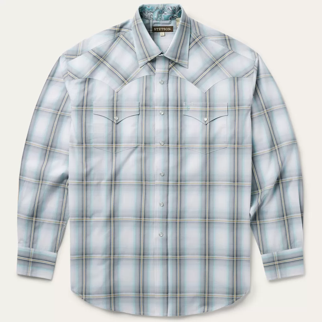 Sky Ombre Plaid Western Shirt | Stetson Outlet