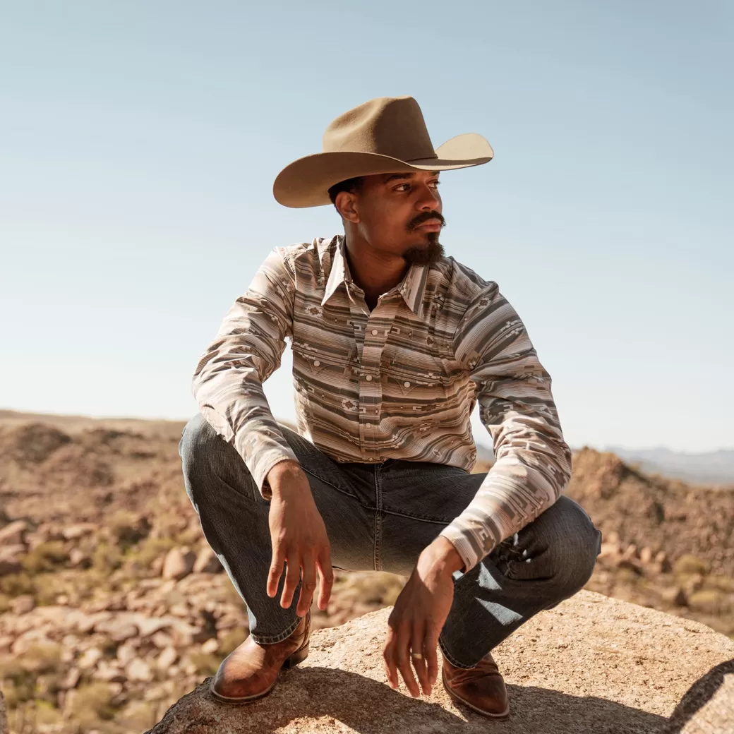 Horizontal Aztec Print Western Shirt | Stetson Cheap