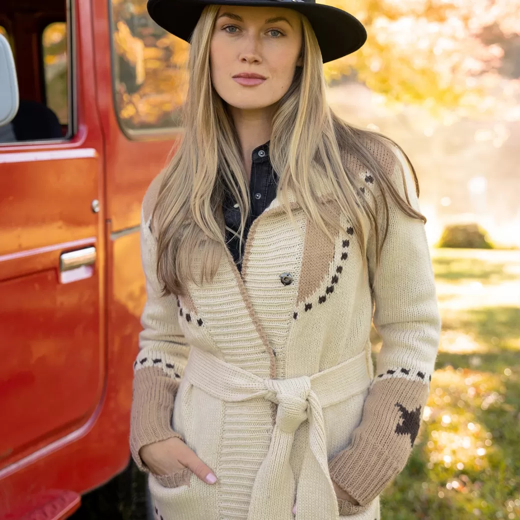 Horseshoe  Star Belted Cardigan | Stetson Cheap