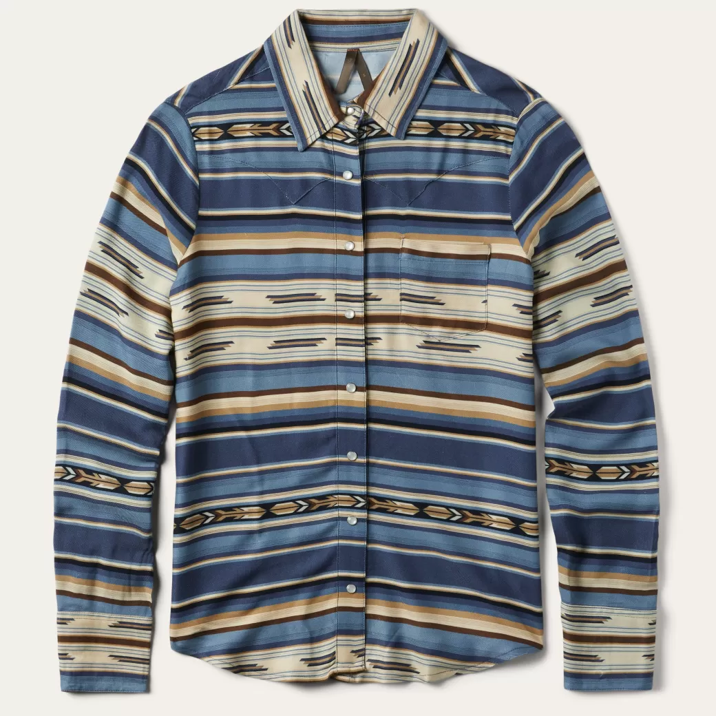 Indigo Serape Print Shirt | Stetson Cheap