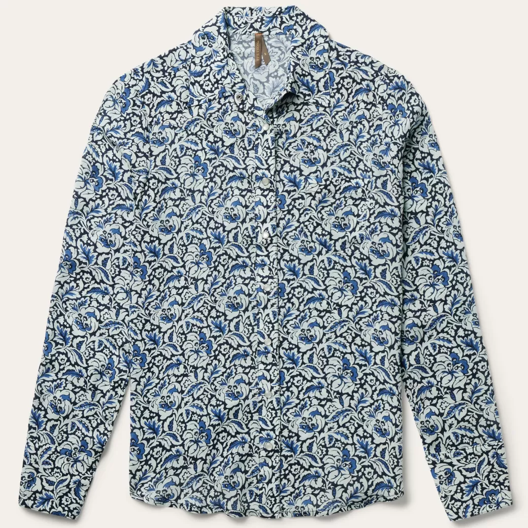 Indigo Tapestry Print Shirt | Stetson Hot