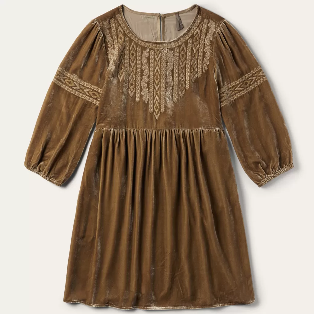 Khaki Velvet Babydoll Dress | Stetson Flash Sale