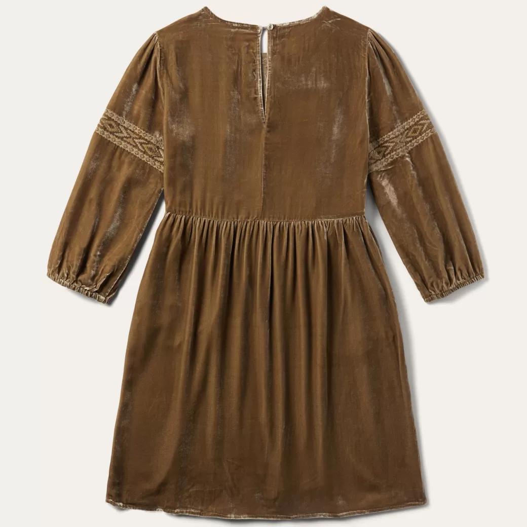 Khaki Velvet Babydoll Dress | Stetson Flash Sale