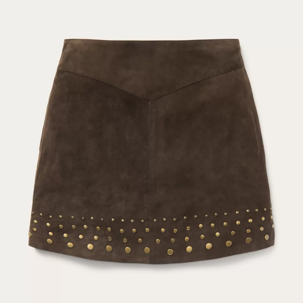 Lamb Suede Skirt with Nailheads | Stetson Best