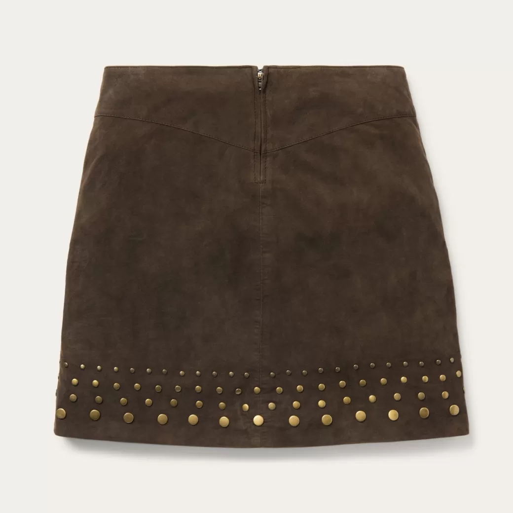 Lamb Suede Skirt with Nailheads | Stetson Best