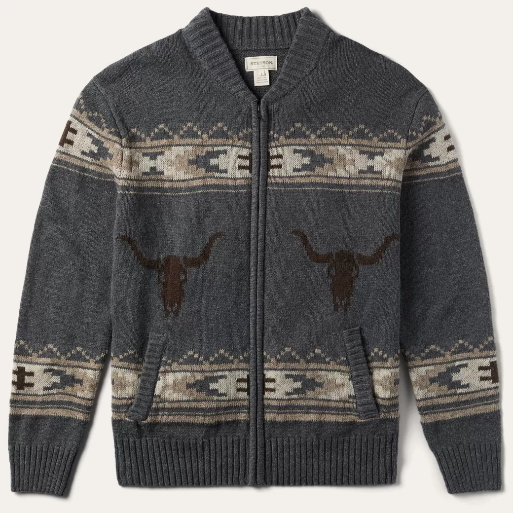 Longhorn Cardigan | Stetson Discount